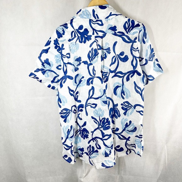 Faithfull The Brand Charlita Shirt Dress Top Ensola Floral Blue Print - Picture 2 of 11